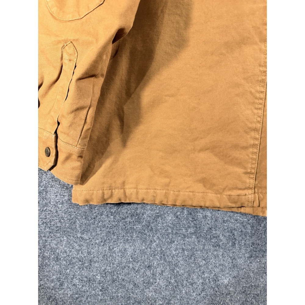 Dickies Duck Canvas Work Shirt Jacket Shacket Mens L Brown Quilted Lined Hunting - Picture 10 of 16
